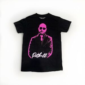 Pitbull T Shirt Black Trilogy Tour‎ Concert 2024 Size Medium Timeless Miami Pink